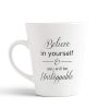 Aj Prints Ceramic Believe in Yourself and You Will be Unstoppable Printed Conical Latte White Coffee Mug -12Oz (350ml) | Save 33% - Rajasthan Living 9