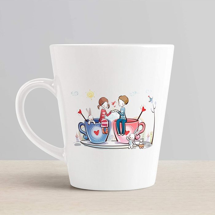 Aj Prints Love with Coffee Cute Couple Printed Conical Coffee Mug- 350ml Coffee Mug Gift for Valentine’s | Save 33% - Rajasthan Living 6