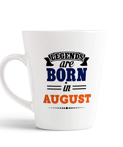 Aj Prints Legends are Born in August Latte Coffee Mug Birthday Gift for Brother, Sister, Mom, Dad, Friends- 12oz (White) | Save 33% - Rajasthan Living