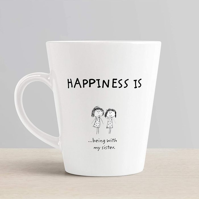 Aj Prints Happiness is Being with My Sister Printed Conical Coffee/Tea Mug-12Oz Ceramic Tea Cup Gift for Sister,Mother | Save 33% - Rajasthan Living 6