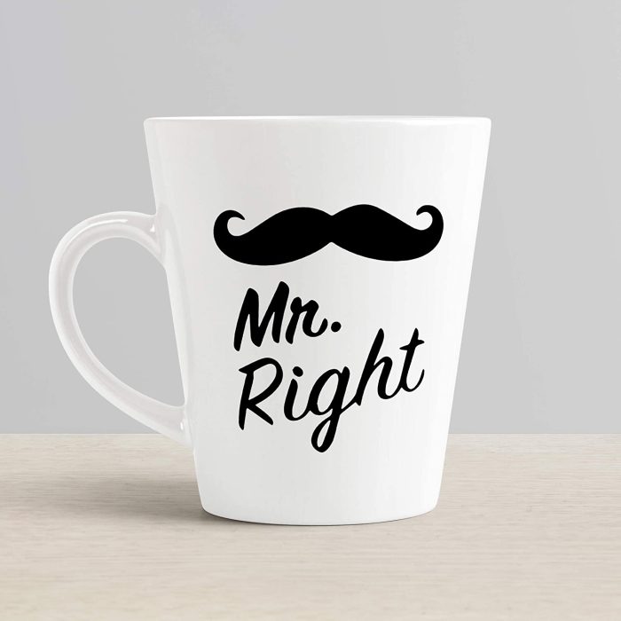 Aj Prints Funny Wedding Gift – Mr. Right Mug 12Oz Conical Mug – Cone Shaped Ceramic Cup – Engagement Gifts for Boyfriend, Husband, Friends | Save 33% - Rajasthan Living 6