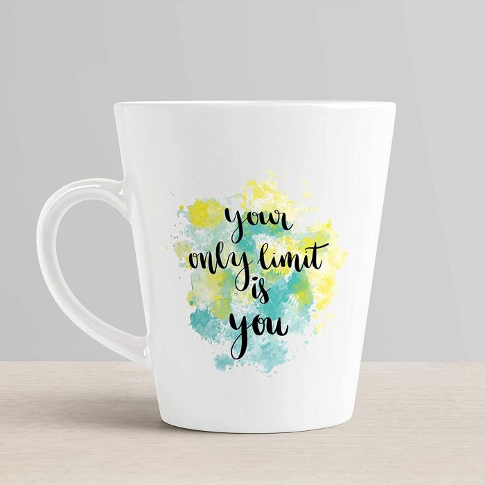 Aj Prints Your only Limit is You. Inspirational Quotes Conical Coffee Mug- White Ceramic Mug- 12Oz | Save 33% - Rajasthan Living 7