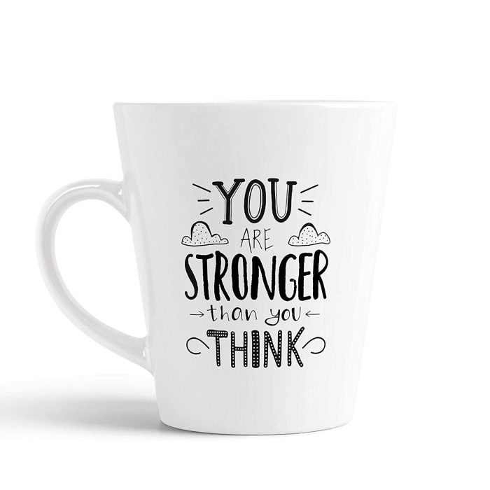 Aj Prints Inspirational Quotes Conical Coffee Mug- You are Stronger Than You Think Printed Tea Cup, Gift for Him/Her | Save 33% - Rajasthan Living 5