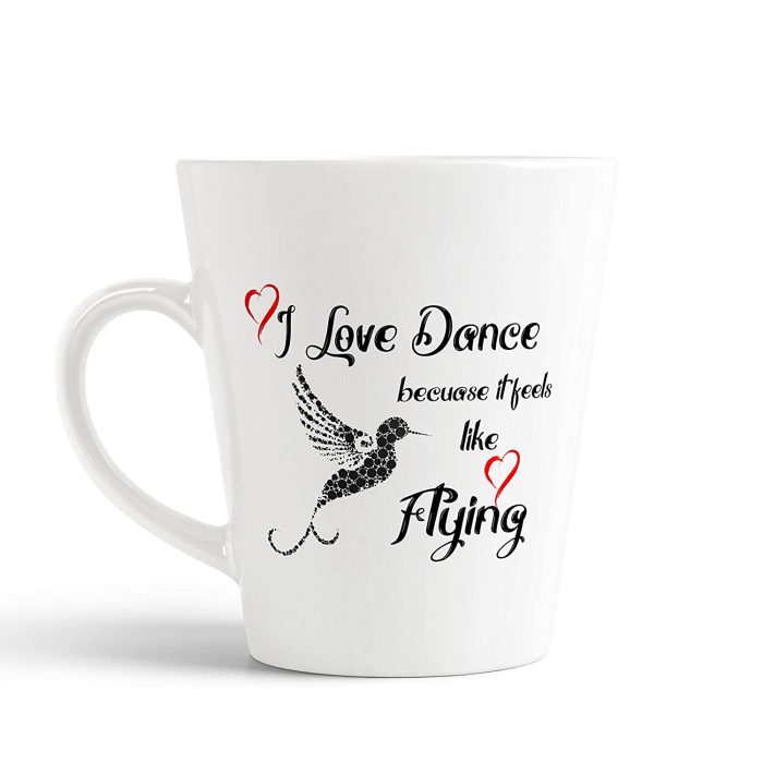 Aj Prints I Love Dance Because It Feel Like Flying Printed Bird Design Conical Coffee Mug-12Oz Tea Cup | Save 33% - Rajasthan Living 5