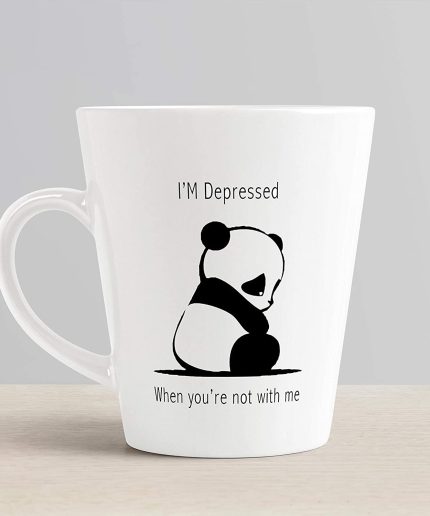 Aj Prints I’m Depressed When You’re Not with Me Quote Printed Conical Coffee Mug- Cute Panda Coffee Mug Gift for Kids, Brother | Save 33% - Rajasthan Living 3