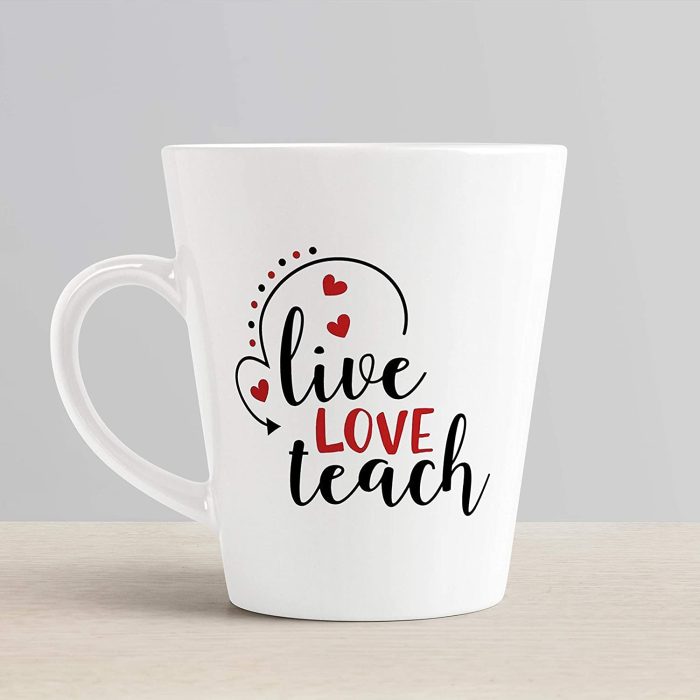 Aj Prints Live Love Teach Printed Conical Coffee Mug- 12Oz Coffee Mug- Gift for Teacher | Save 33% - Rajasthan Living 6