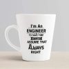 Aj Prints Trust Me, I’m an Engineer Funny Classic Conical Ceramic Coffee Mug, 350ml, White | Save 33% - Rajasthan Living 10