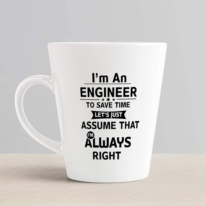 Aj Prints Trust Me, I’m an Engineer Funny Classic Conical Ceramic Coffee Mug, 350ml, White | Save 33% - Rajasthan Living 6