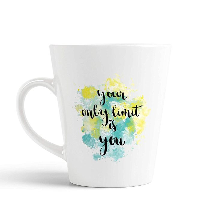 Aj Prints Your only Limit is You. Inspirational Quotes Conical Coffee Mug- White Ceramic Mug- 12Oz | Save 33% - Rajasthan Living 5