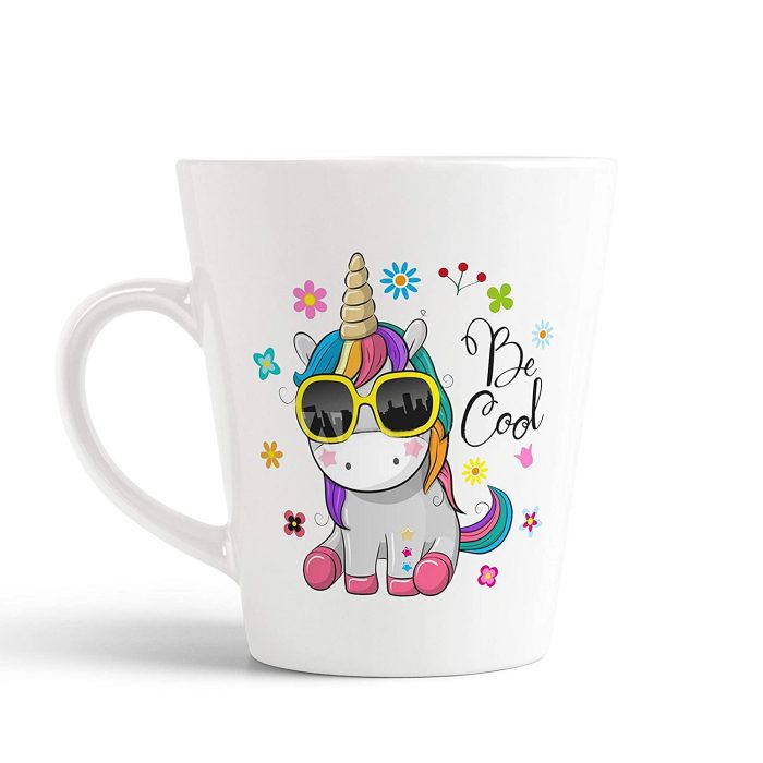 Aj Prints Cute Unicorn Printed Conical Coffee Mug-350ml-White Milk Mug | Save 33% - Rajasthan Living 5