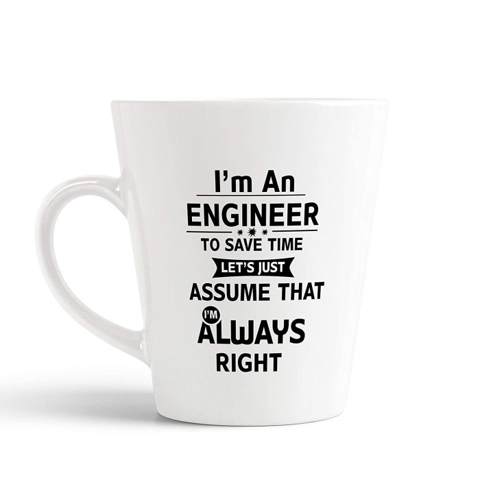 Aj Prints Trust Me, I’m an Engineer Funny Classic Conical Ceramic Coffee Mug, 350ml, White | Save 33% - Rajasthan Living 5