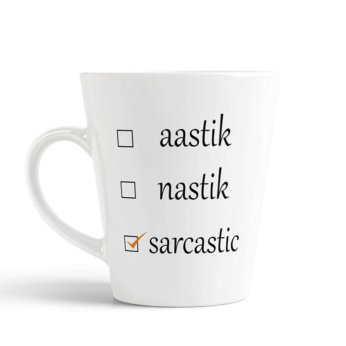 Aj Prints Aastik-Nastik-Sarcastic Cute Funny Printed Creamic Conical Coffee Mug-12oz Latte Mug for his and her, Birthday Gift, Wedding Gift | Save 33% - Rajasthan Living 5