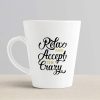 Aj Prints Relax and Accept The Crazy Funny Quotes Printed Conical Cup Latte Coffee Mug Gift for Him/Her | Save 33% - Rajasthan Living 10