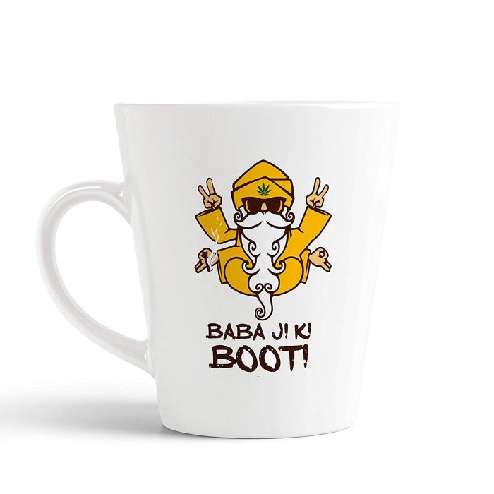 Aj Prints Baba Ji Ki Booti Funny Quote Conical Coffee Mug- Cute Funny Design Milk Mug- White 12Oz | Save 33% - Rajasthan Living 5