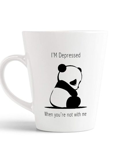 Aj Prints I’m Depressed When You’re Not with Me Quote Printed Conical Coffee Mug- Cute Panda Coffee Mug Gift for Kids, Brother | Save 33% - Rajasthan Living