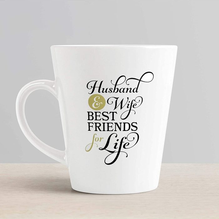 Aj Prints Husband and Wife Best Friends for Life Cute Quote Printed Conical Coffee Mug, Gift for Husband and Wife | Save 33% - Rajasthan Living 6