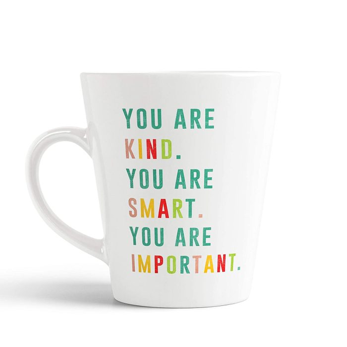 Aj Prints You are Kind Smart Important Inspirational Quotes Printed Conical Cup Latte Coffee Mug Gift for Your Loved Ones | Save 33% - Rajasthan Living 5