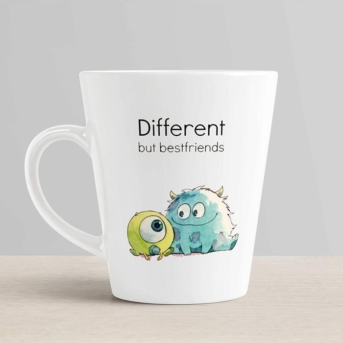 Aj Prints Different But Best Friends Quote Conical Coffee Mug-Cartoon Printed Mug 350ml Milk Mug-Unique Gift for Friends | Save 33% - Rajasthan Living 6