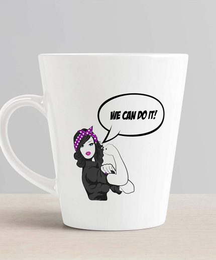 Aj Prints We Can Do it Cute Girl Printed Conical Latte Mug- Motivation Inspiration Tea Cup- Coffee Mug Gift for Sister, Wife, Girlfriend, Grandma- 12Oz | Save 33% - Rajasthan Living 3
