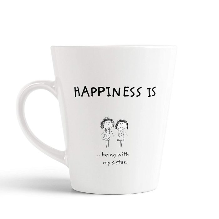 Aj Prints Happiness is Being with My Sister Printed Conical Coffee/Tea Mug-12Oz Ceramic Tea Cup Gift for Sister,Mother | Save 33% - Rajasthan Living 5