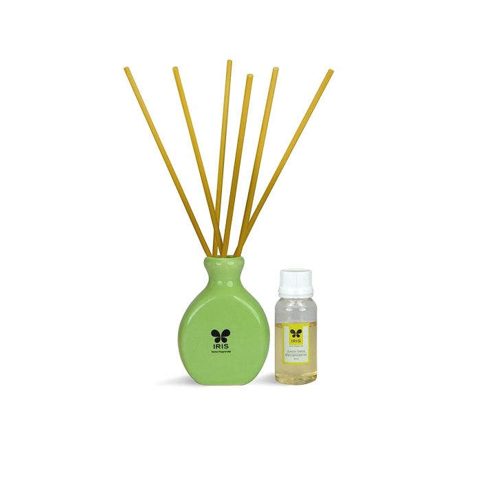 Iris New Lemon Grass Fragances Reed Diffuser Set with Oil 60ml With Ceramic Pot & Diffuser Stick | Save 33% - Rajasthan Living 9