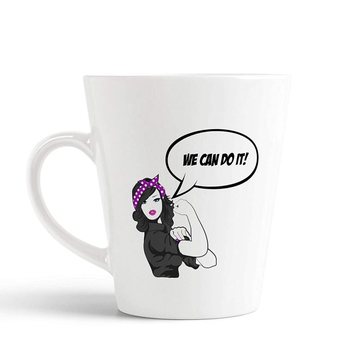 Aj Prints We Can Do it Cute Girl Printed Conical Latte Mug- Motivation Inspiration Tea Cup- Coffee Mug Gift for Sister, Wife, Girlfriend, Grandma- 12Oz | Save 33% - Rajasthan Living 5