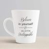 Aj Prints Ceramic Believe in Yourself and You Will be Unstoppable Printed Conical Latte White Coffee Mug -12Oz (350ml) | Save 33% - Rajasthan Living 10