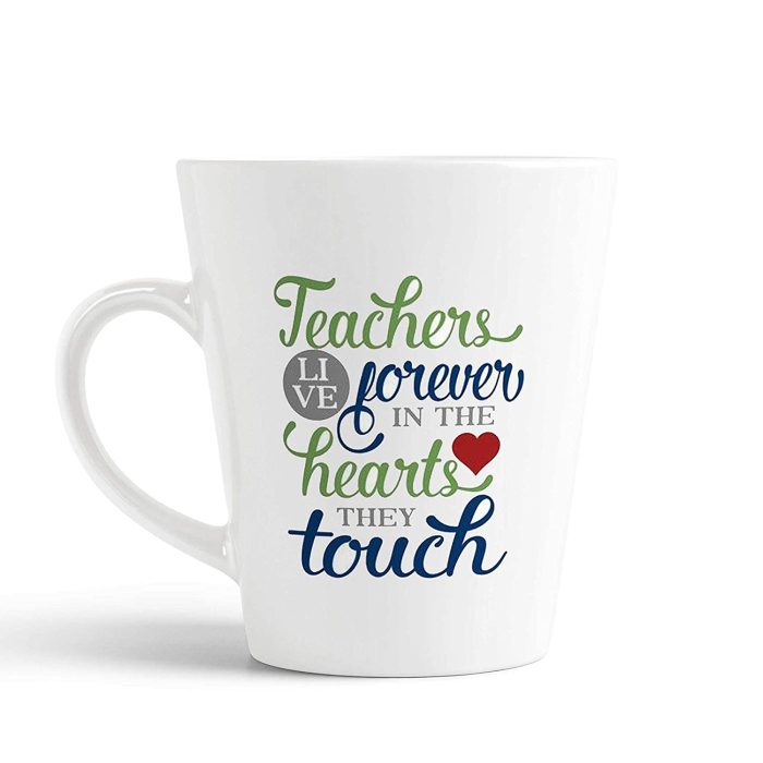 Aj Prints Teacher Mug – Teacher Live Forever in The Hearts They Touch Conical Coffee Mug White – Best Teacher’s Day Gift | Save 33% - Rajasthan Living 5