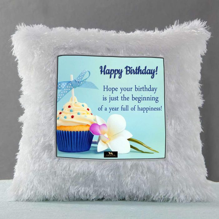 Vickvii Printed Happy Birthday With Cupcake Led Cushion With Filler (38*38CM) | Save 33% - Rajasthan Living 6