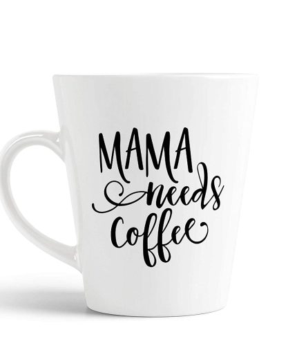 Aj Prints Mama Needs Coffee Mom Quote Conical Coffee Mug-350ml-White Ceramic Coffee/Tea Cup-Gift for Mom | Save 33% - Rajasthan Living
