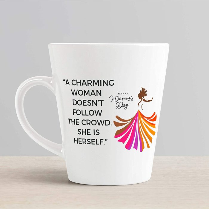 Aj Prints Women Day Gift- A Charming Woman Doesn’t Follow Printed Conical Coffee Mug- 350ml Mug Gift for Mom | Save 33% - Rajasthan Living 7