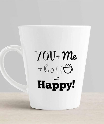 Aj Prints You + Me + Coffee = Happy, Cute Print Coffee Latte Mug 12oz White | Save 33% - Rajasthan Living 3