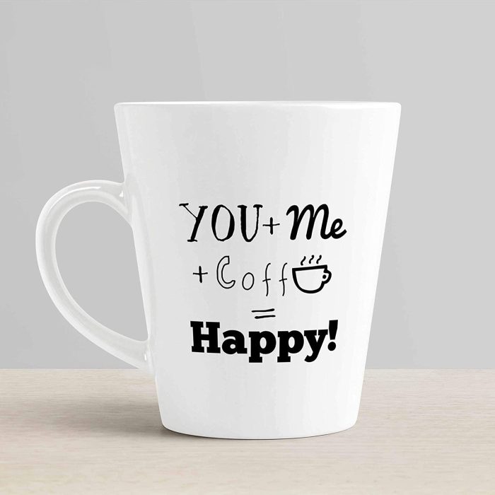 Aj Prints You + Me + Coffee = Happy, Cute Print Coffee Latte Mug 12oz White | Save 33% - Rajasthan Living 6