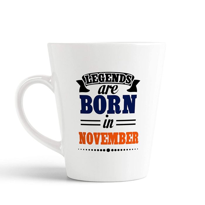 Aj Prints Legends are Born in November Latte Coffee Mug Birthday Gift for Brother, Sister, Mom, Dad, Friends- 12oz (White) | Save 33% - Rajasthan Living 5