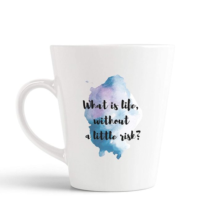 Aj Prints Motivation Quotes Conical Coffee- What is Life Without a Little Risk Printed Coffee Mug- White | Save 33% - Rajasthan Living 5