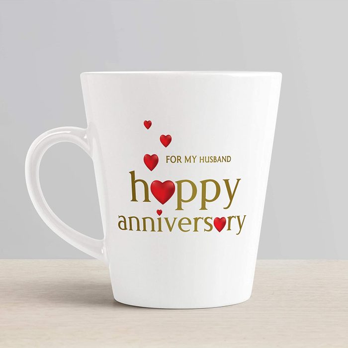 Aj Prints White Ceramic Conical Coffee Mug- Happy Anniversary for Husband Gift Coffee Mug-12Oz Mug Gift for Him and Her | Save 33% - Rajasthan Living 6