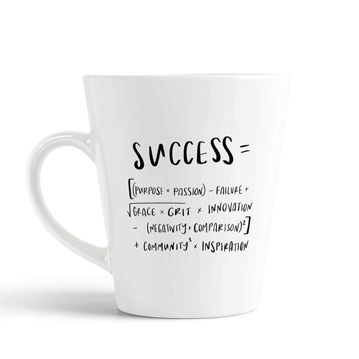 Aj Prints Formula for Success Funny Latte Coffee Mug Gift for Him/Her, 12oz Ceramic Coffee Novelty Conical Mug/Cup | Save 33% - Rajasthan Living 5