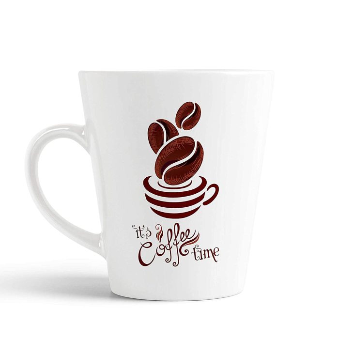 Aj Prints Its Coffee time Cute Printed Ceramic Conical Coffee Mug-White Tea Cup-Gift for Couples on Any Occasion | Save 33% - Rajasthan Living 5