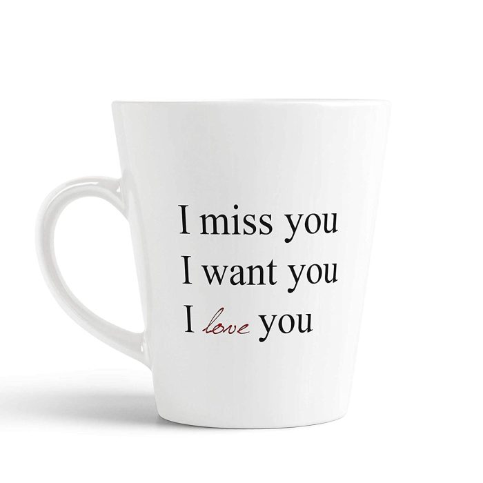 Aj Prints Love Quotes-I Miss You I Want You,I Love You Printed Conical Coffee Mug-Best Gift for Girlfriend, Boyfriend, Wife, Husband | Save 33% - Rajasthan Living 5