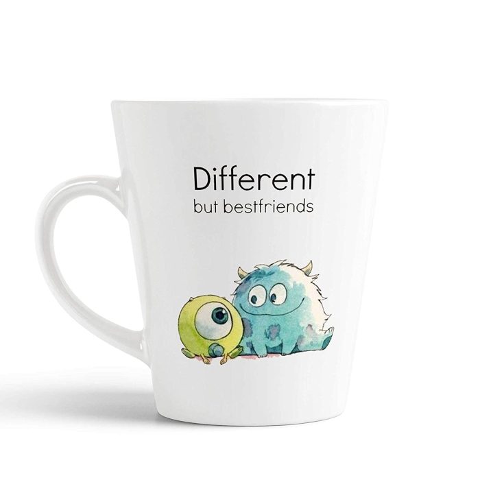 Aj Prints Different But Best Friends Quote Conical Coffee Mug-Cartoon Printed Mug 350ml Milk Mug-Unique Gift for Friends | Save 33% - Rajasthan Living 5