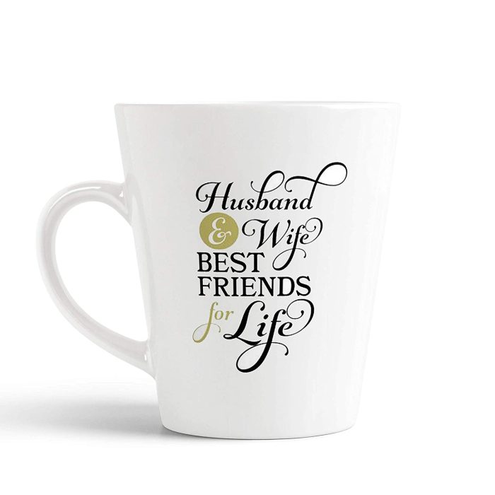 Aj Prints Husband and Wife Best Friends for Life Cute Quote Printed Conical Coffee Mug, Gift for Husband and Wife | Save 33% - Rajasthan Living 5