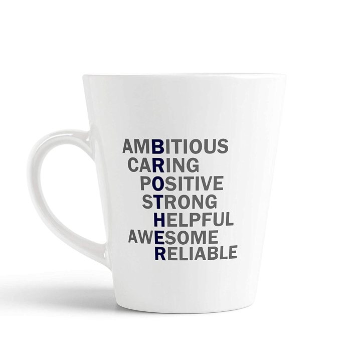 Aj Prints Inspiration Quote Conical Coffee Mug- Ambitious,Caring,Positive, Strong,Helpful Awesome,Reliable Printed Mug- 12Oz | Save 33% - Rajasthan Living 5