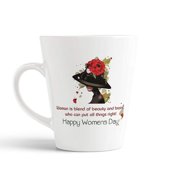 Aj Prints Woman is Blend of Beauty and Brains Printed Conical Coffee Mug-Womens Day Wishes for Colleagues- 350ml | Save 33% - Rajasthan Living 5
