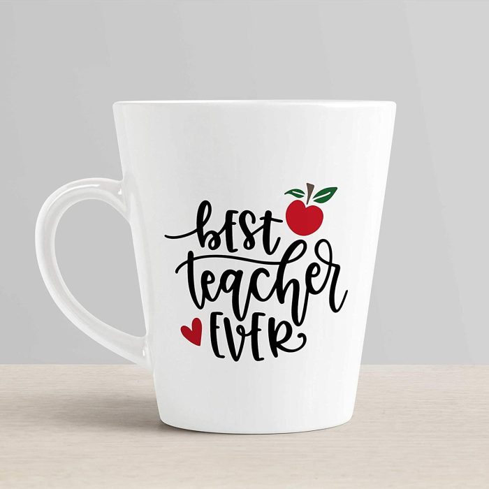 Aj Prints Best Teacher Forever Printed Conical Coffee Mug-White Ceramic Tea Cup-White-12Oz | Save 33% - Rajasthan Living 6