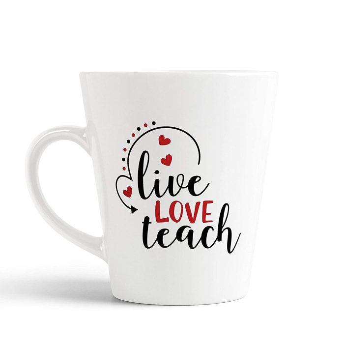 Aj Prints Live Love Teach Printed Conical Coffee Mug- 12Oz Coffee Mug- Gift for Teacher | Save 33% - Rajasthan Living 5