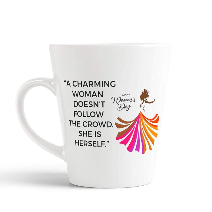 Aj Prints Women Day Gift- A Charming Woman Doesn’t Follow Printed Conical Coffee Mug- 350ml Mug Gift for Mom | Save 33% - Rajasthan Living 5