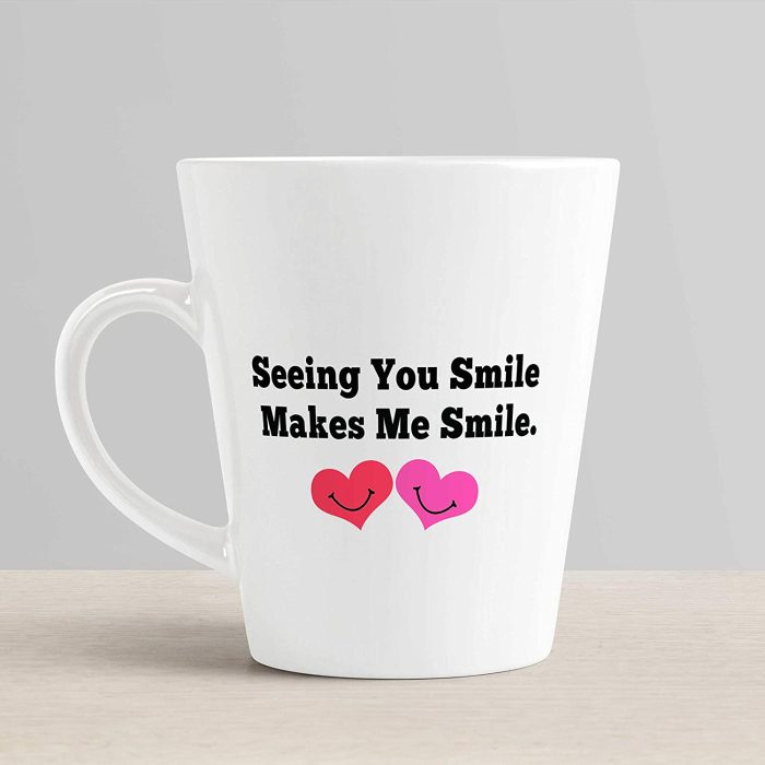 Aj Prints Smile Quotes Conical Coffee Mug- Seeing You Smile Makes Me Smile Cute Heart Printed Tea Cup for Him/Her | Save 33% - Rajasthan Living 6