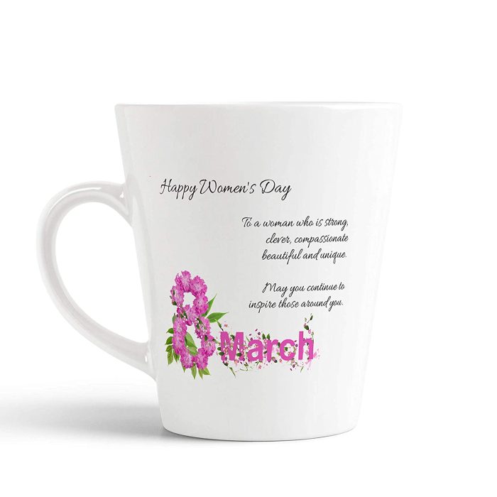 Aj Prints Conical Coffee Mug- 350ml Mug for Women’s Day- White Ceramic Mug Gift for Mom, Wife | Save 33% - Rajasthan Living 5