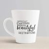 Aj Prints Difficult Roads Lead to Beautiful Destinations Quote Printed Conical Coffee Mug- Inspirational Quote Coffee Mug 12Oz | Save 33% - Rajasthan Living 10