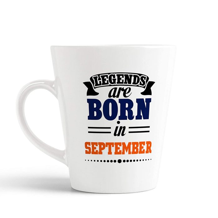 Aj Prints Legends are Born in September Latte Coffee Mug Birthday Gift for Brother, Sister, Mom, Dad, Friends- 12oz (White) | Save 33% - Rajasthan Living 5